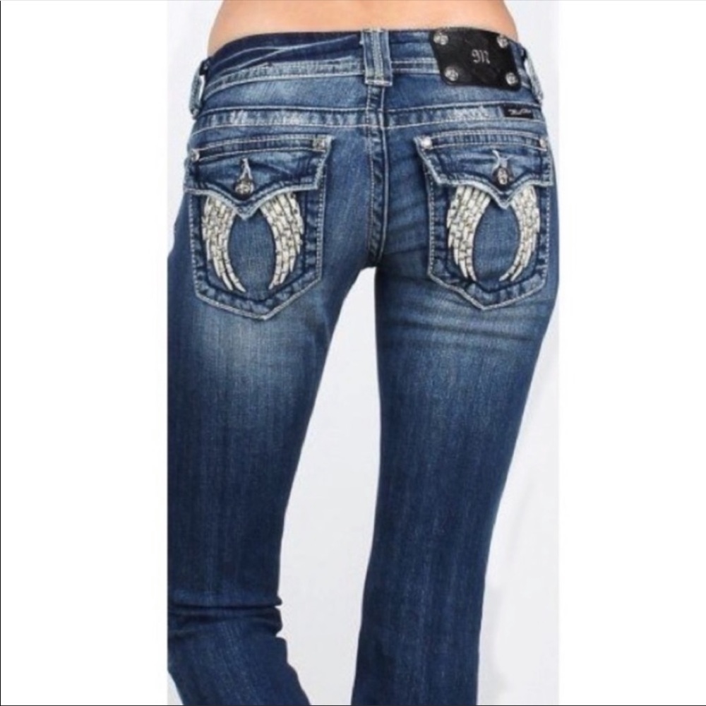 Miss Me bling angel wings pockets jeans 30